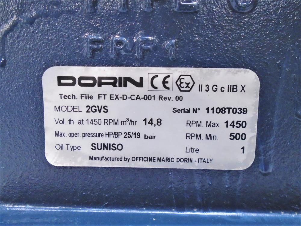 Dorin 2GVS Open Type Refrigeration Compressor, 1450 RPM, 14 HP